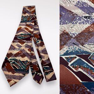 Vintage Robert Stewart All Silk Abstract Print Tie